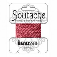 Beadsmith Cordón soutache Rayon 3mm - Rose merlot stripped